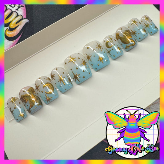 MADE TO ORDER Chrome Dragon Nails **read full description**