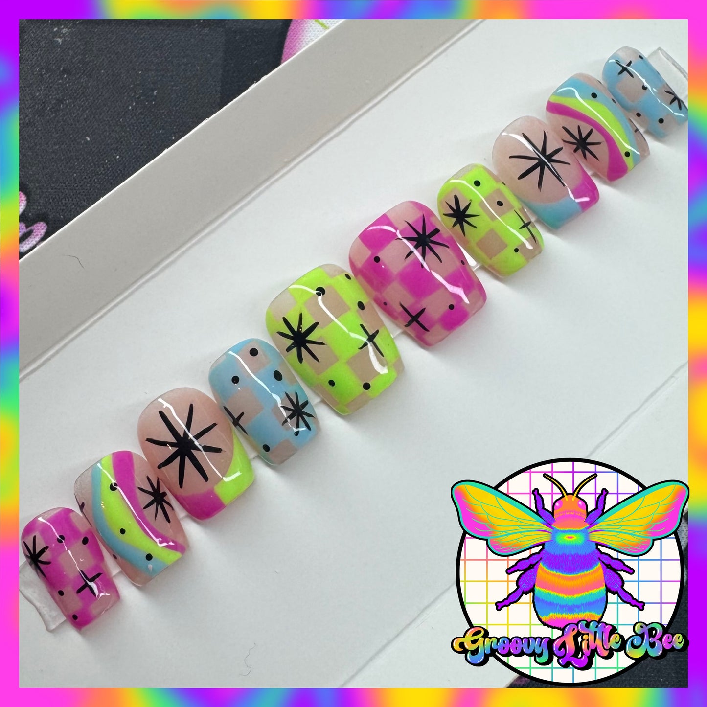 MADE TO ORDER Atomic Neon Nails