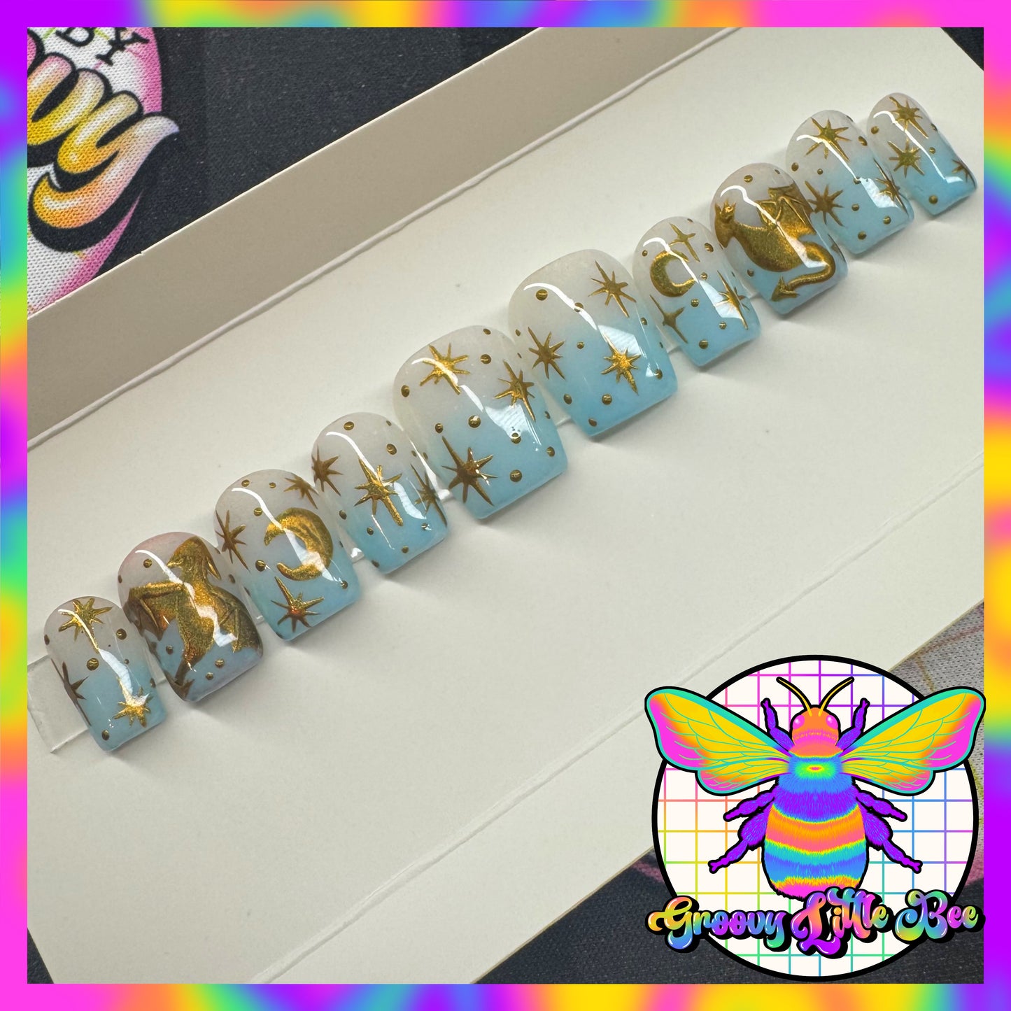 MADE TO ORDER Chrome Dragon Nails **read full description**