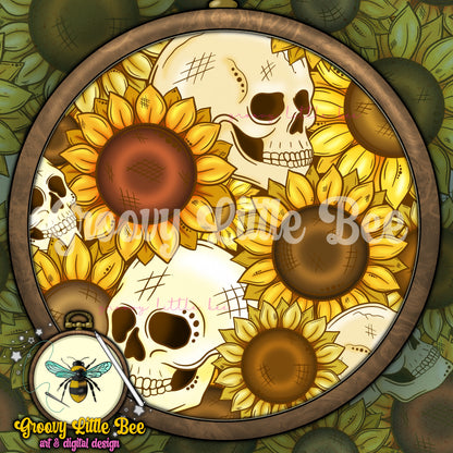 Skelly Sunflowers Seamless