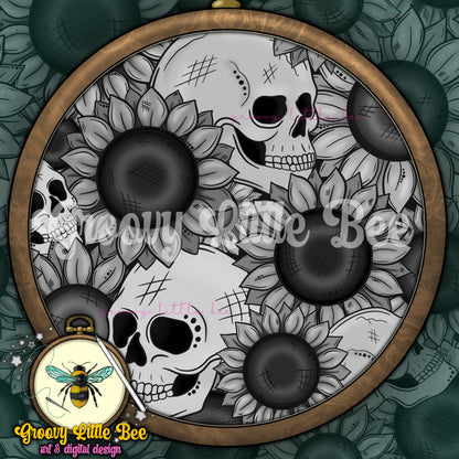 Skelly Sunflowers Seamless