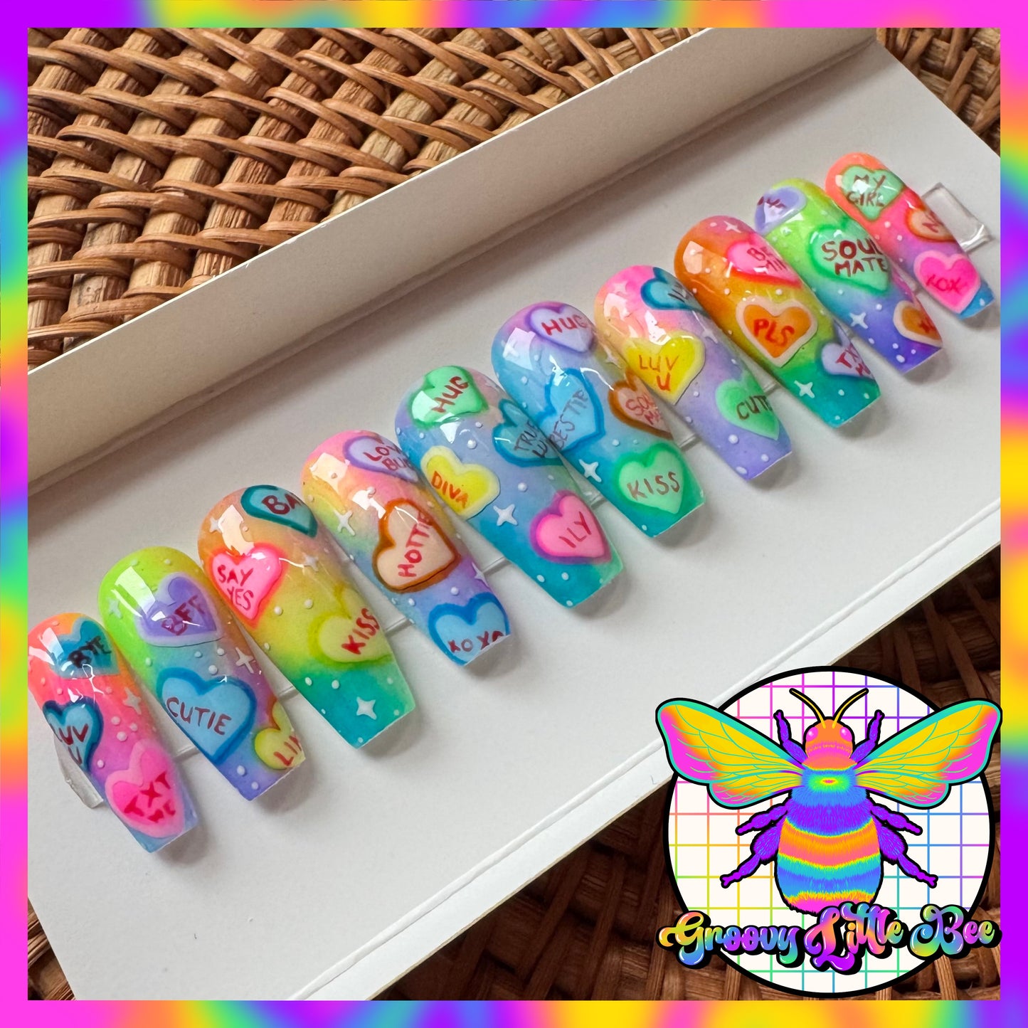 MADE TO ORDER Conversation Heart Nails