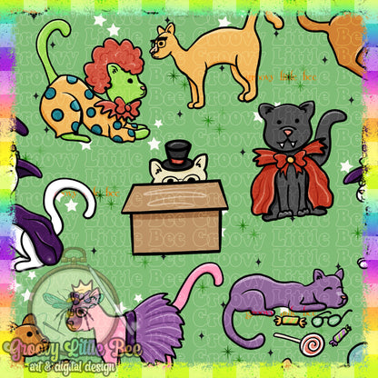 Costume Kitties Seamless