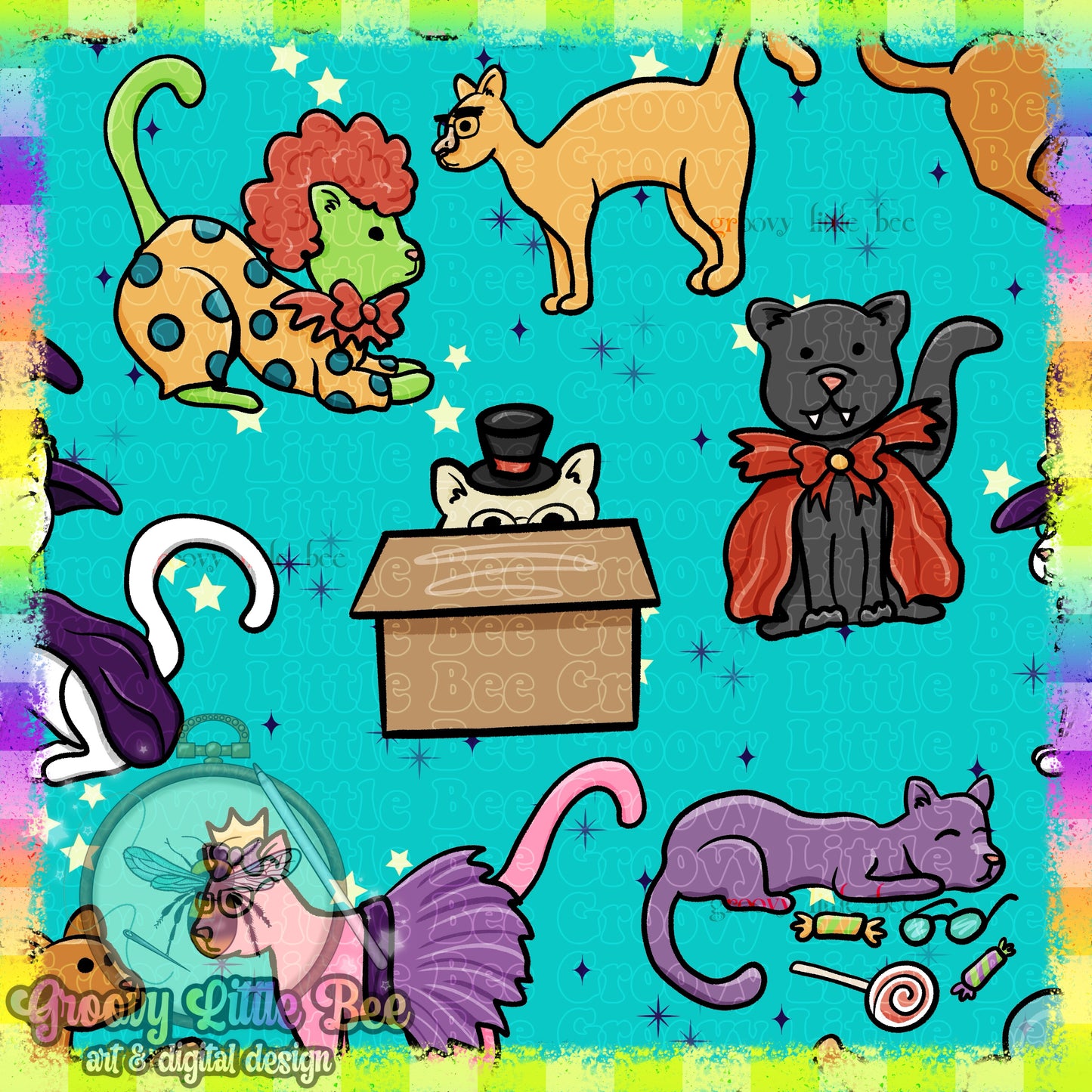 Costume Kitties Seamless