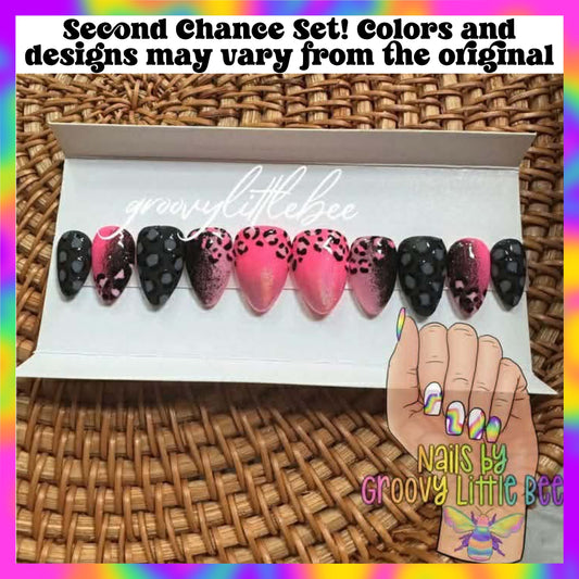 MADE TO ORDER Pink & Leopard Nails