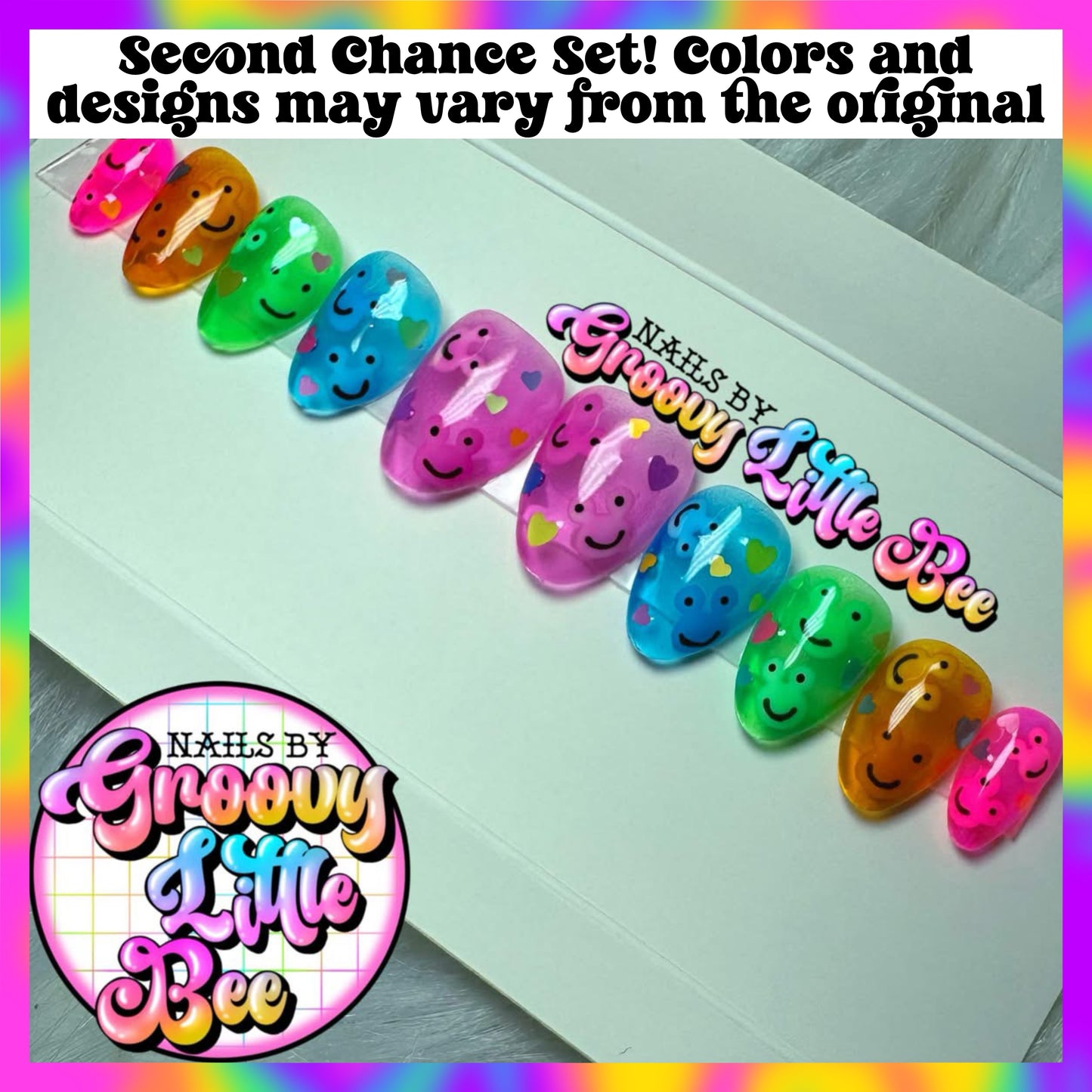 MADE TO ORDER Rainbow Frog Nails