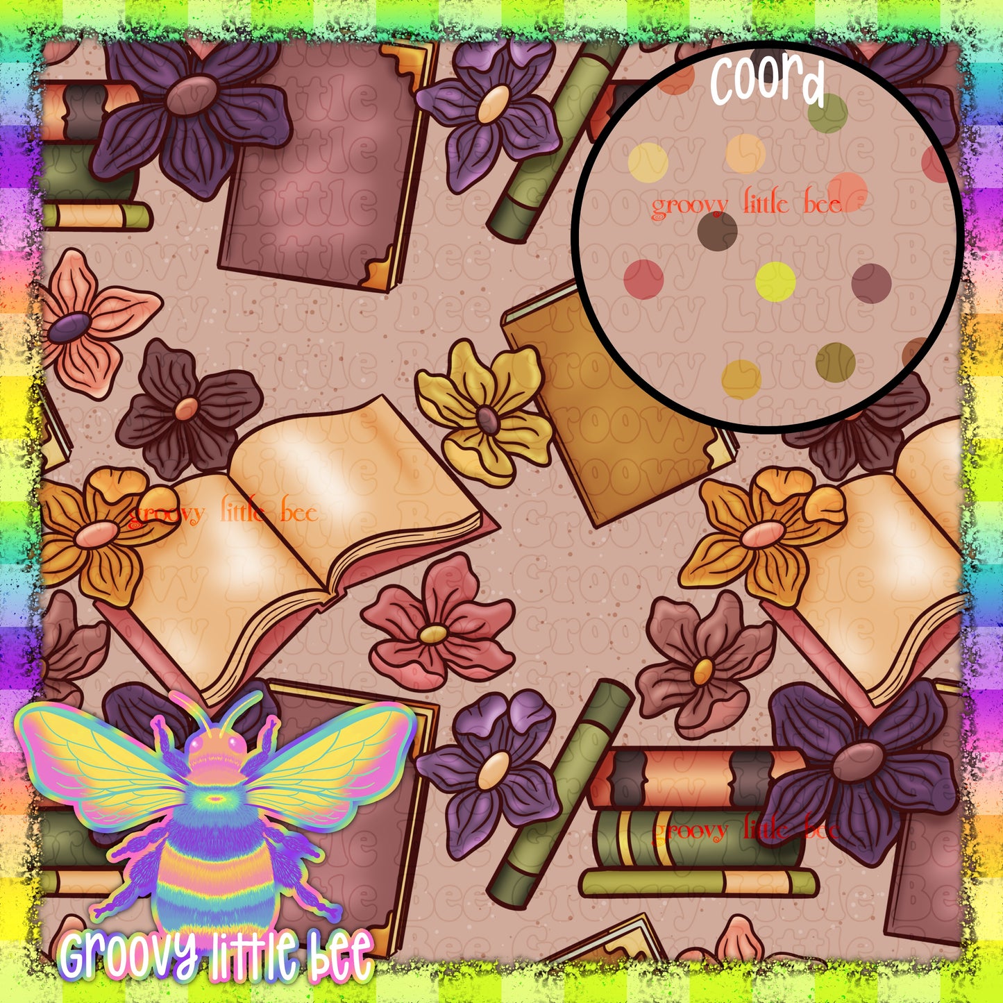 Books & Flowers Seamless