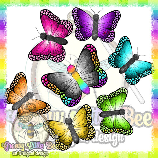 Rainbow Butterflies PNG