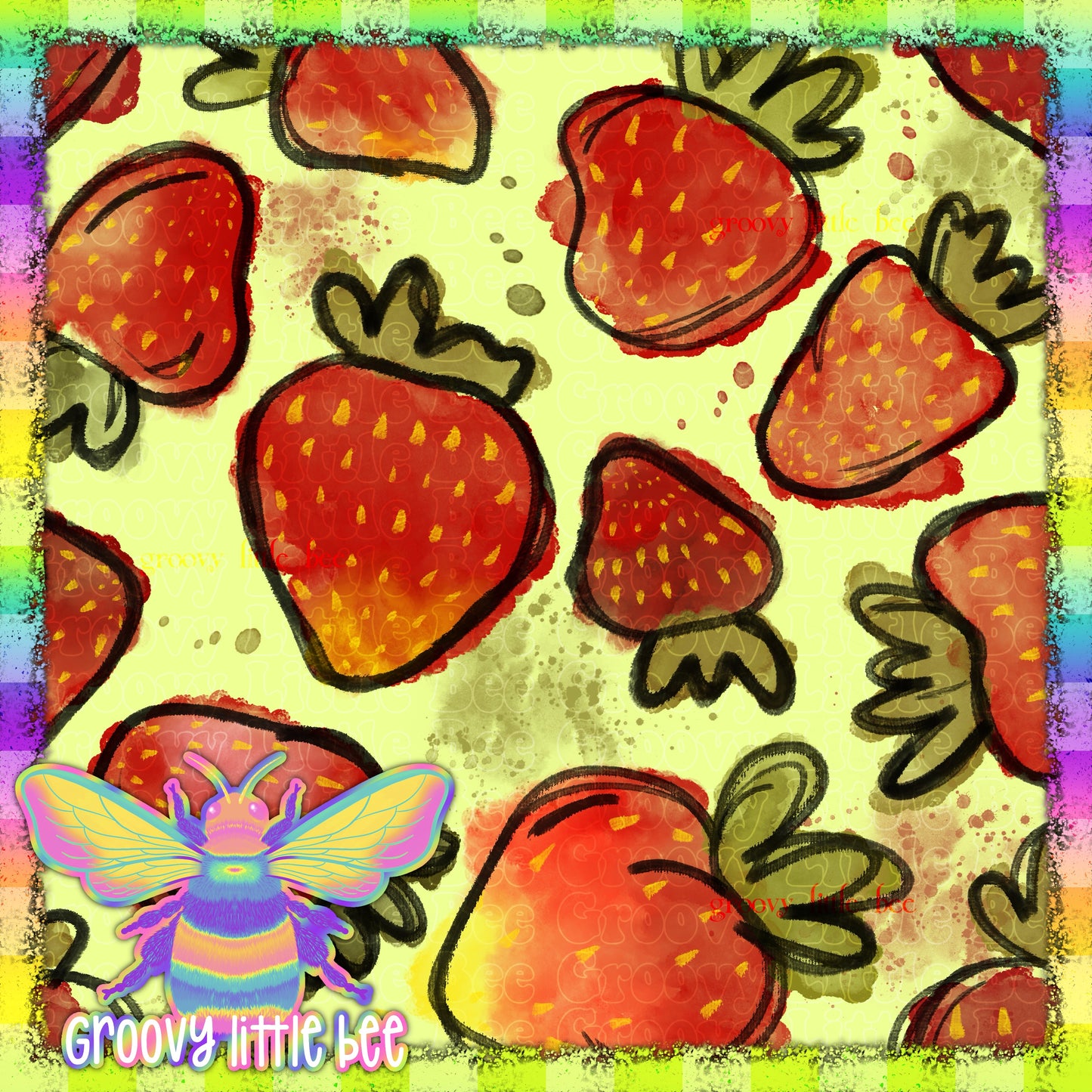 Sketchy Strawberries Seamless