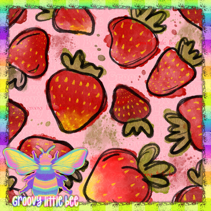 Sketchy Strawberries Seamless