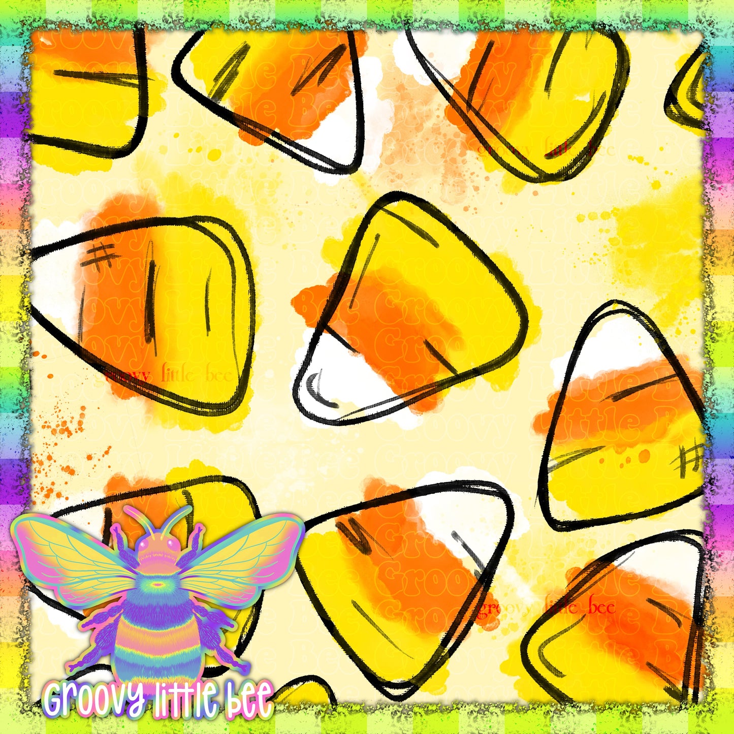 Sketchy Candy Corn Seamless