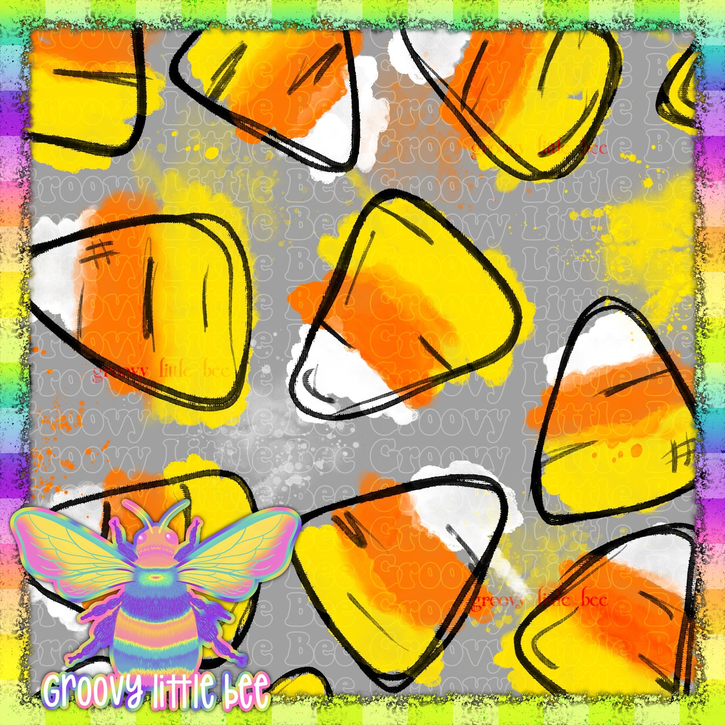 Sketchy Candy Corn Seamless